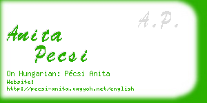 anita pecsi business card